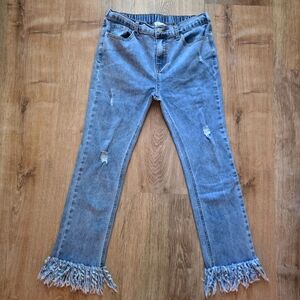 Hayden Girls Distressed Frayed Jeans Size L